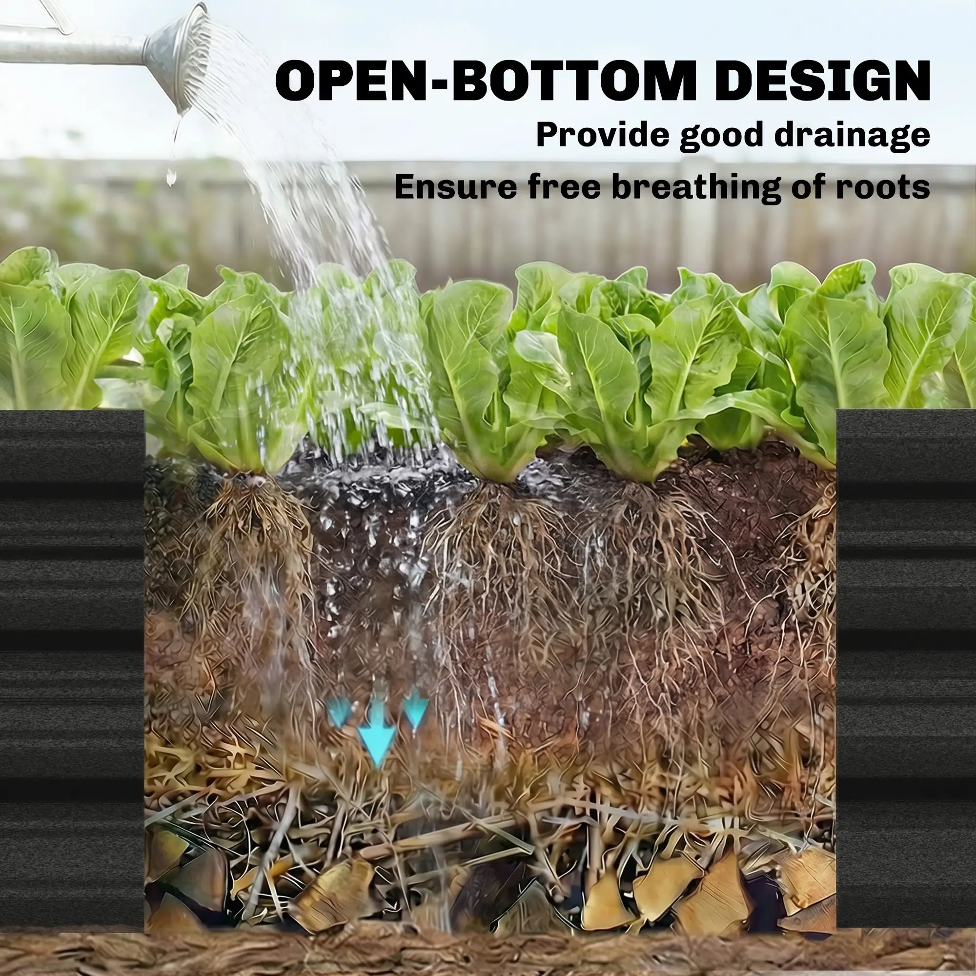 8 x 4 x 1ft Galvanized Raised Garden Bed, Reinforced Planter Box, Black Galvanized Planter Boxes at Gallery Canada