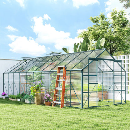 Aluminum Greenhouse, Polycarbonate Walk-In, 20' x 8', Green Walk In Greenhouses at Gallery Canada