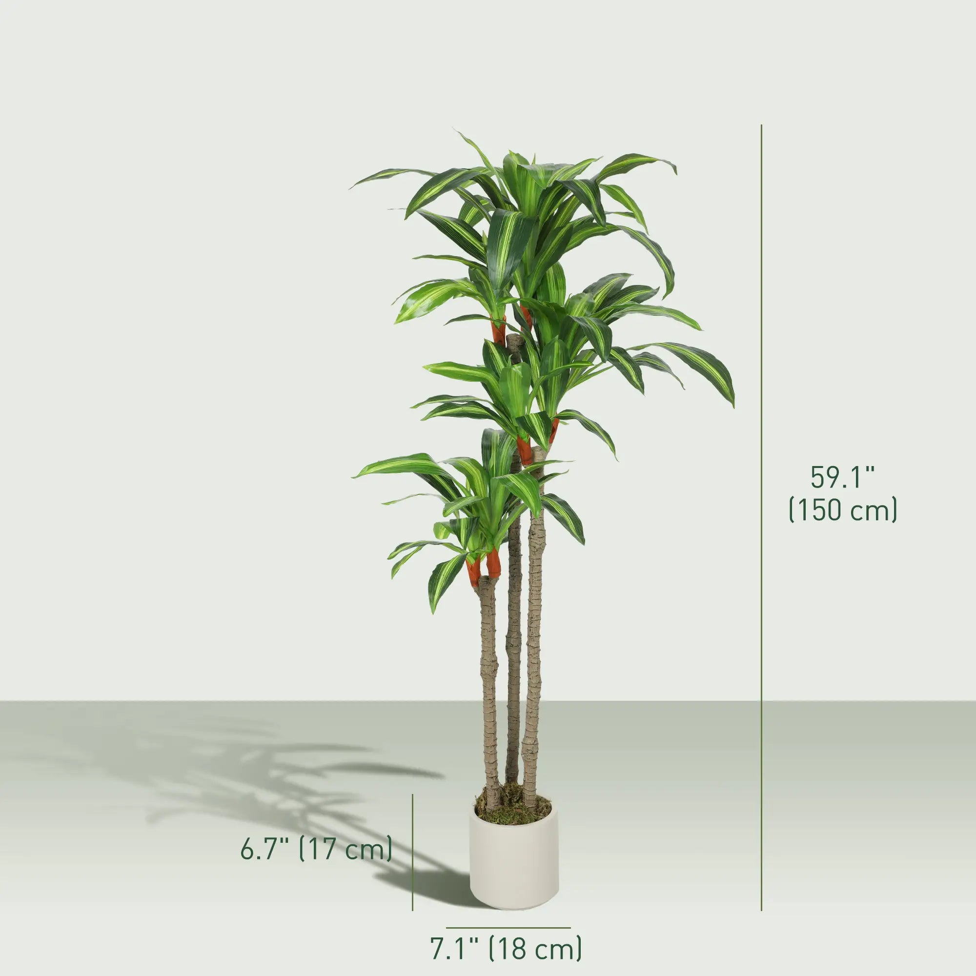 5FT Artificial Dracaena Plant, Bendable Trunks, Green Artificial Trees at Gallery Canada