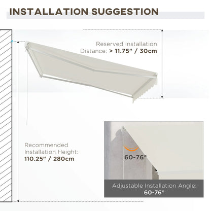 12'x10' Electric Retractable Awning, UV Protection, Cream Deck Awnings at Gallery Canada