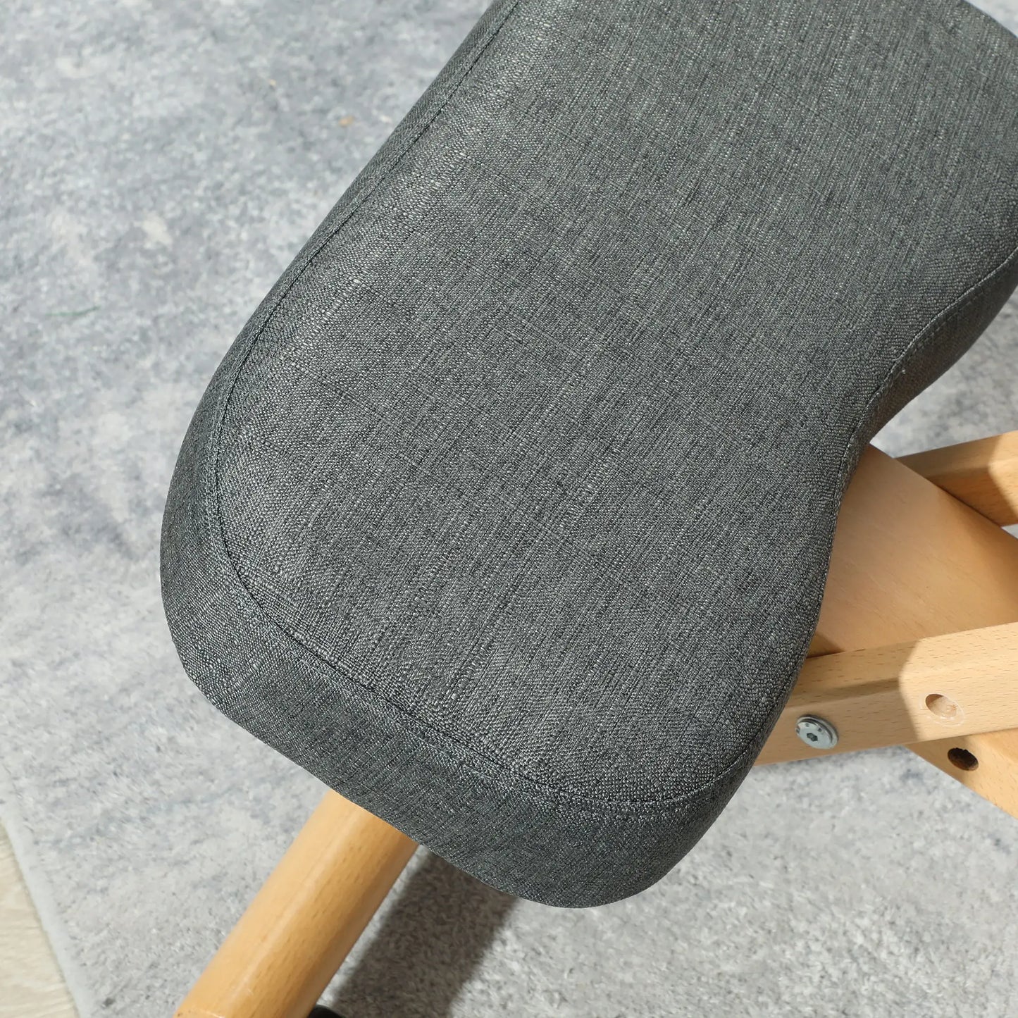 Ergonomic Kneeling Chair, Rubberwood Frame, Wheels, Dark Grey Office Chairs at Gallery Canada