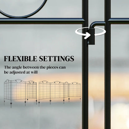 Garden Decorative Fence, 4 Panels 44in x 12ft, Steel Wire Border Edging Garden Fences at Gallery Canada