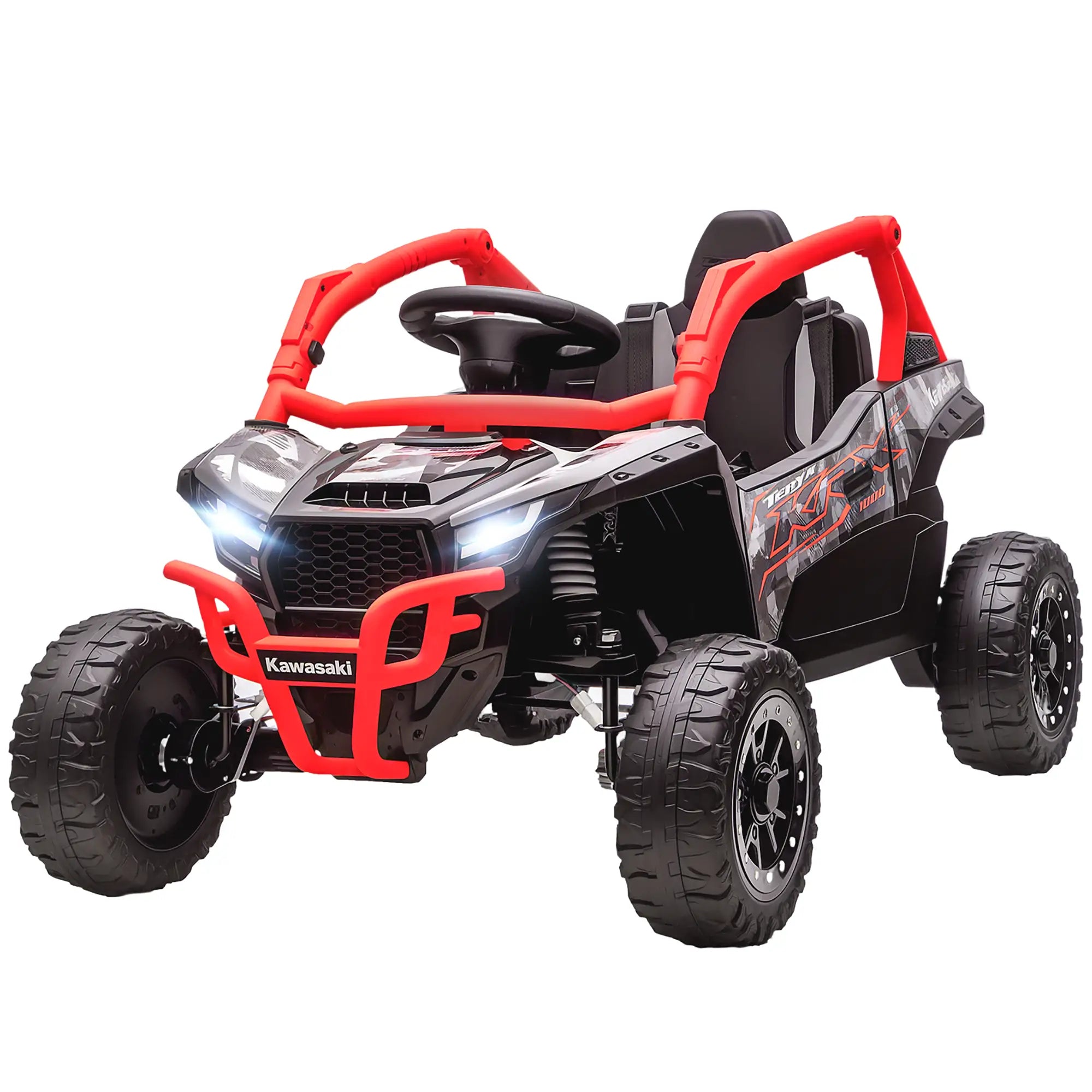 12V Ride On Truck, KAWASAKI TERYX KRX 2WD Kids Electric Car, Red Electric Toy Cars Red, Black at Gallery Canada