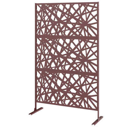 Metal Outdoor Privacy Screen, 78" x 48", Dark Brown Side Awnings Dark Brown at Gallery Canada