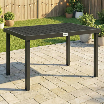 Aluminum Outdoor Dining Table for 6, 47.2" x 35.4" x 29.1", Black Patio Dining Tables at Gallery Canada