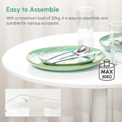 Modern Kitchen Table for 2, Round Dining Table, Steel Base, White Bar Tables & Dining Tables at Gallery Canada