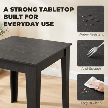 Table à manger carrée pour 4, 31,5" effet bois, cuisine