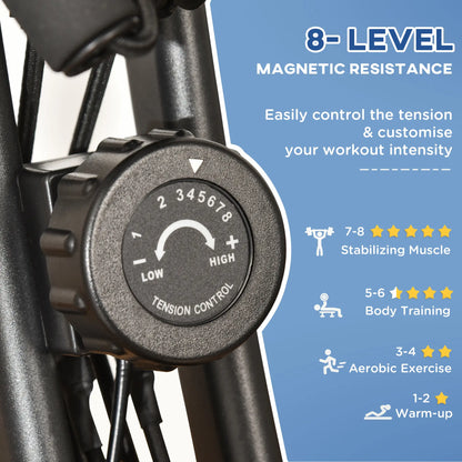Folding Exercise Bike, 8-Level Magnetic Resistance, Adjustable Seat, Black Exercise & Stationary Bikes at Gallery Canada
