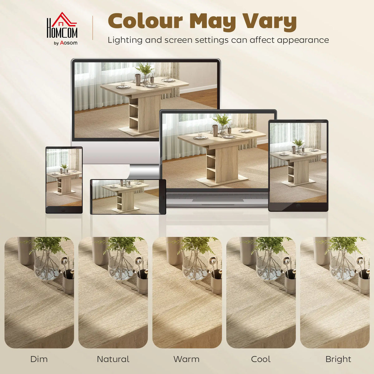 Extendable Dining Table, 43.3"-51.2", Natural Wood, 6 Shelves Dining Tables at Gallery Canada