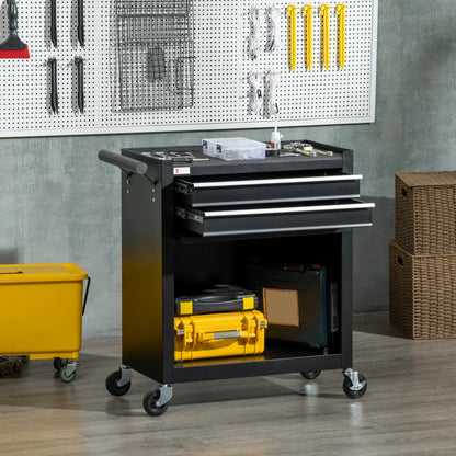 2-Drawer Rolling Tool Chest, Metal Cabinet, Black Tool Organizers at Gallery Canada