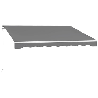 10'x8' Retractable Awning, Remote, Crank Handle, Aluminum Frame, Light Grey Deck Awnings Light Grey at Gallery Canada