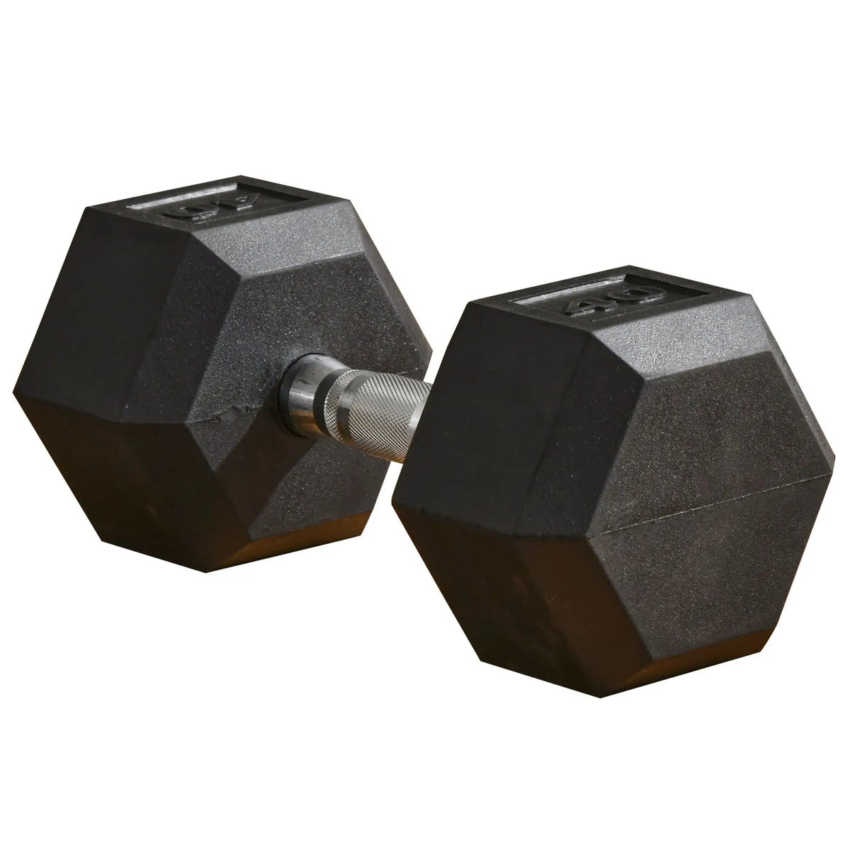 40lbs Rubber Hex Dumbbells, Fitness Training, Black Dumbbells & Barbells at Gallery Canada