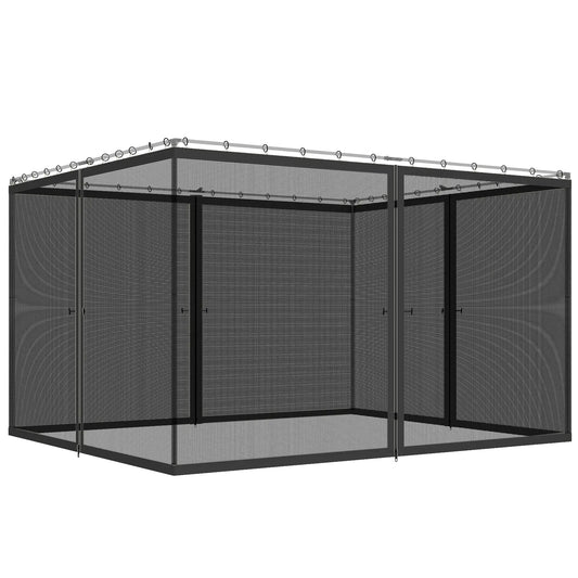 Replacement Mosquito Netting, 10' x 13', Gazebo Screen Walls With Zippers, Black Gazebo Sidewalls Black at Gallery Canada