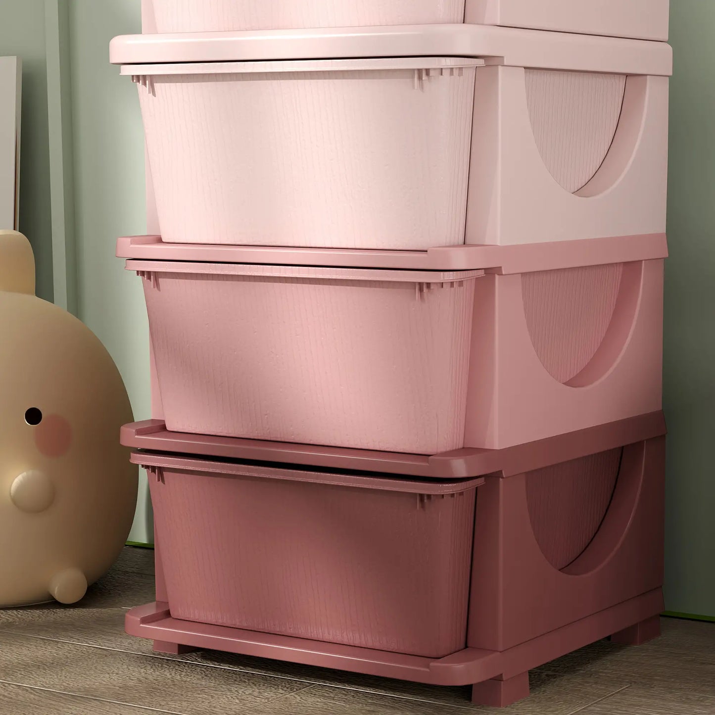 4 Tier Toy Organizer, 4 Plastic Drawers, Pink Baby & Kids Storage at Gallery Canada