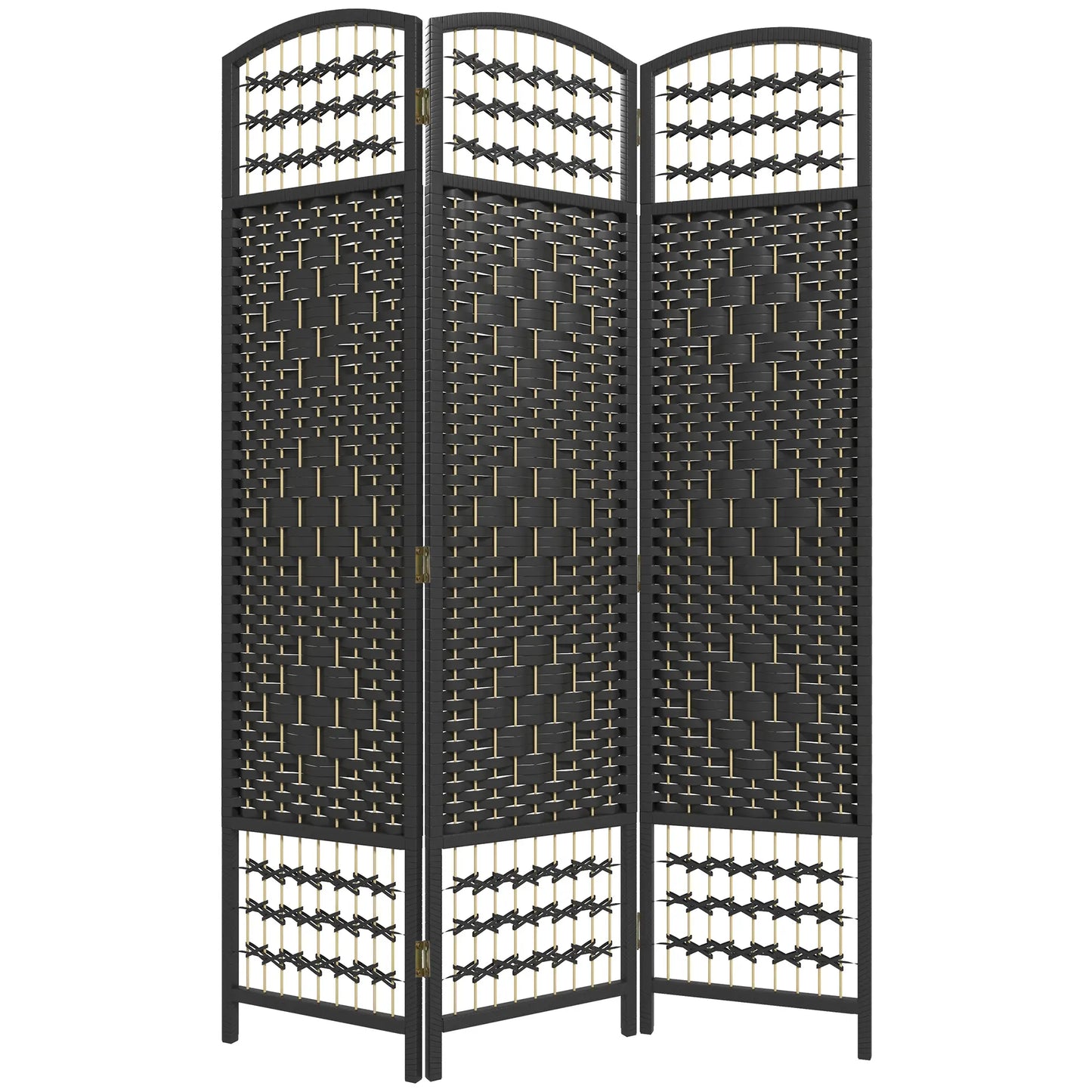 3 Panel Folding Room Divider, Portable Privacy Screen, Black Room Dividers at Gallery Canada