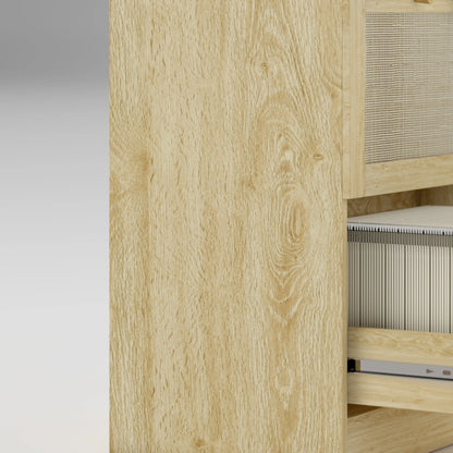 2 Drawer Filing Cabinet with Lock, Boho Style, A4 Letter Size, Oak Office Cabinets & Cupboards at Gallery Canada