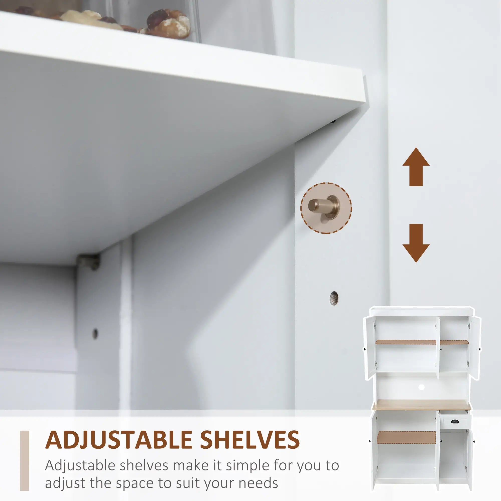 71 Kitchen Pantry Buffet, Hutch Storage Cabinet, Microwave Stand, Oak, White Kitchen Pantry Cabinets at Gallery Canada
