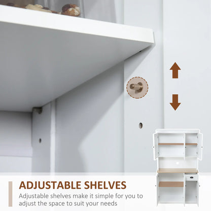 71 Kitchen Pantry Buffet, Hutch Storage Cabinet, Microwave Stand, Oak, White Kitchen Pantry Cabinets at Gallery Canada