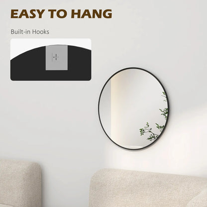 24" Round Wall Mirror, Modern Home Decor for Bedroom Living Room Bathroom, Black Wall Mirrors at Gallery Canada