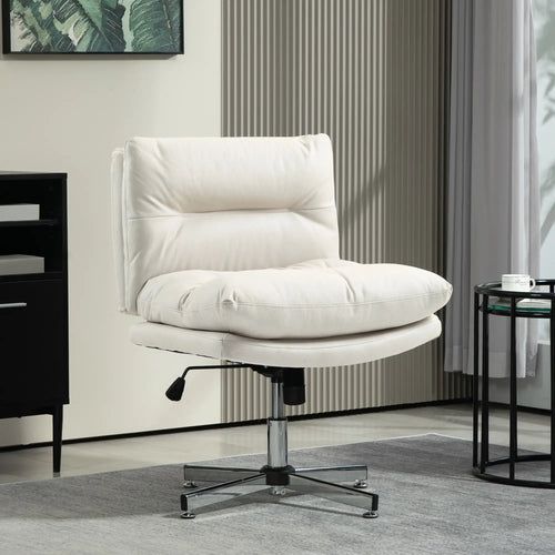 Adjustable Height, Tilt Armless Office Chair, Light Grey