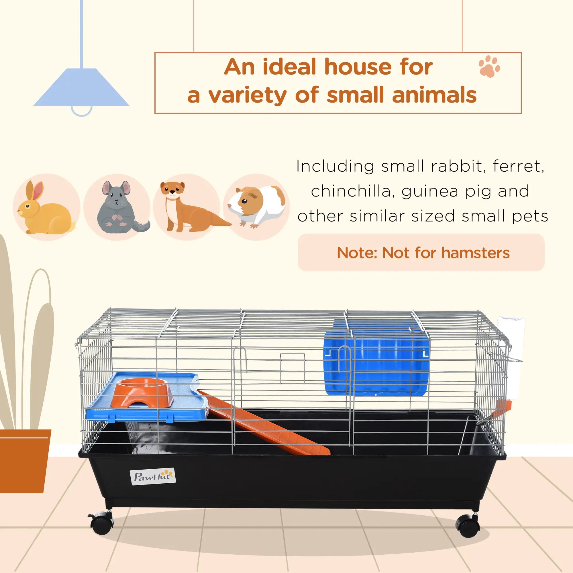 Small Animal Cage, Rolling Bunny Cage, Guinea Pig, Black Houses & Habitats at Gallery Canada