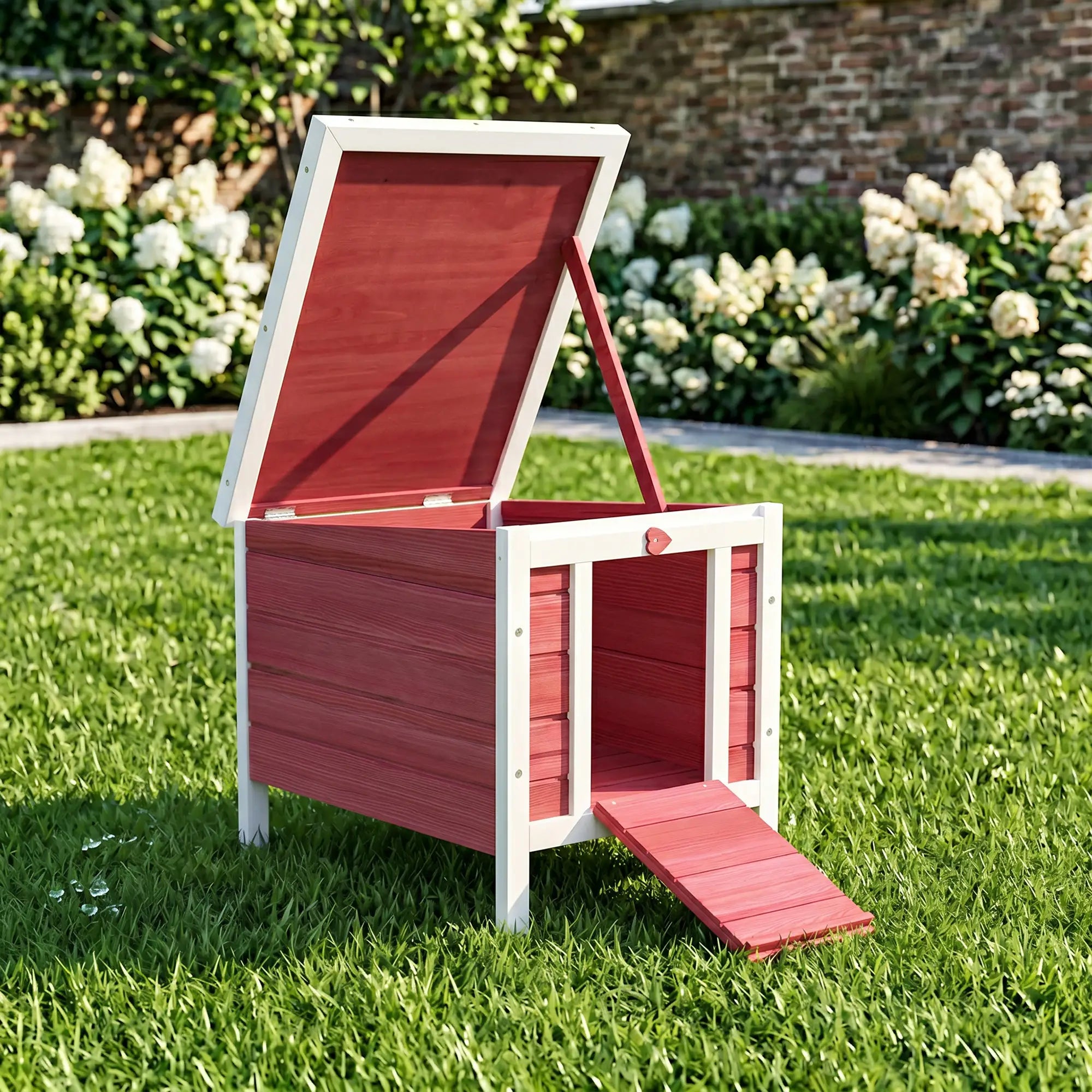 Wooden Rabbit Hutch, Bunny Cage, Outdoor Cat House, 20