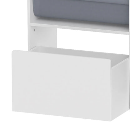 Kids Toy Storage Organizer, Bookshelf with 8 Fabric Bins, 2 Rolling Drawers, White Bookshelves & Bookcases at Gallery Canada