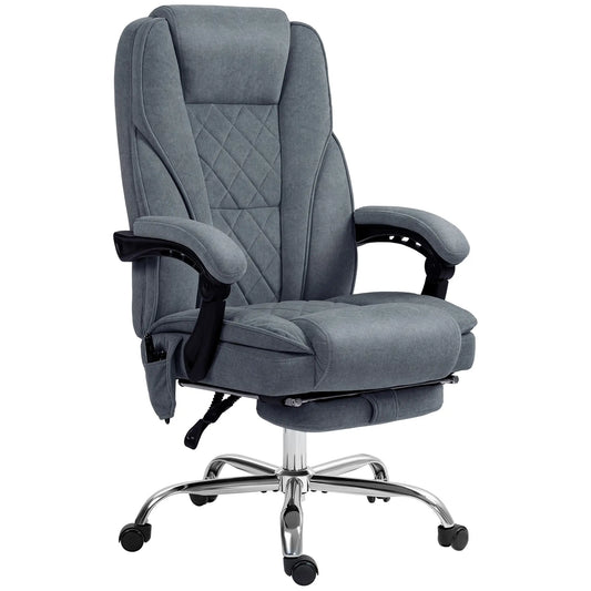 Massage Office Chair, Reclining Computer Chair, Adjustable Height, Footrest, Dark Grey Massage Chairs Dark Grey at Gallery Canada