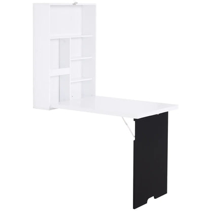 Wall Mounted Fold Out Desk, Space Saving Computer Table, White Black Writing Desks Black and White at Gallery Canada