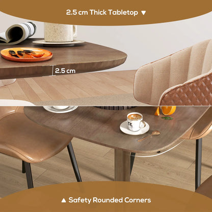 Modern Dining Table For 4, Wood-Effect Top, 27.6" x 27.6", Dark Brown Dining Tables at Gallery Canada