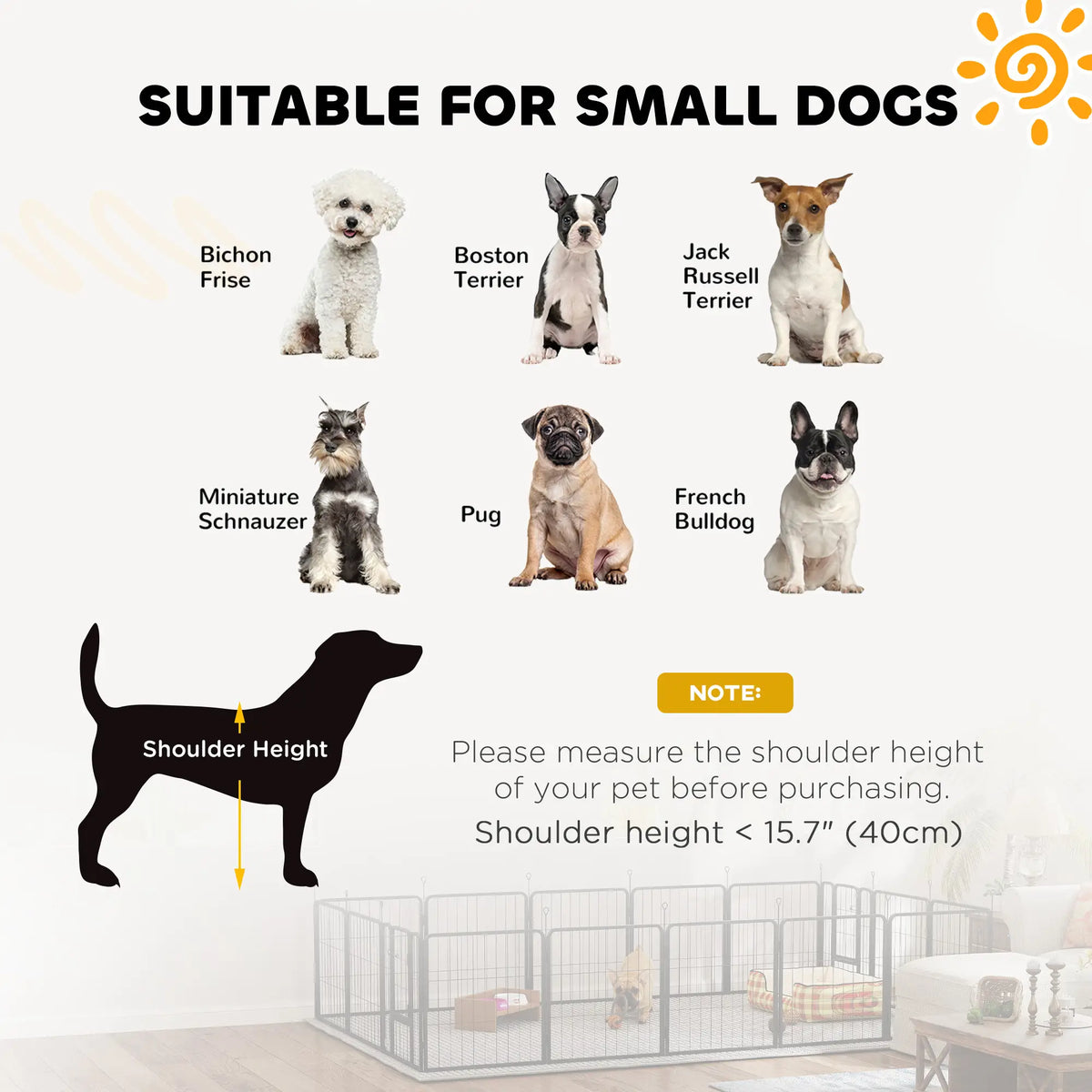 16 Panel Dog Playpen, Portable DIY, 24" Height, For Small Dogs Houses, Kennels & Pens at Gallery Canada