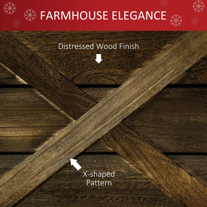 28" Farmhouse Christmas Tree Collar, Dark Distressed Wood Finish Christmas Trees at Gallery Canada