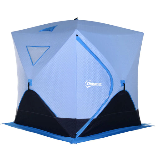 4-Person Pop-Up Ice Fishing Tent, Insulated Shelter, Ventilation Windows, Double Doors, Carry Bag, -22℉