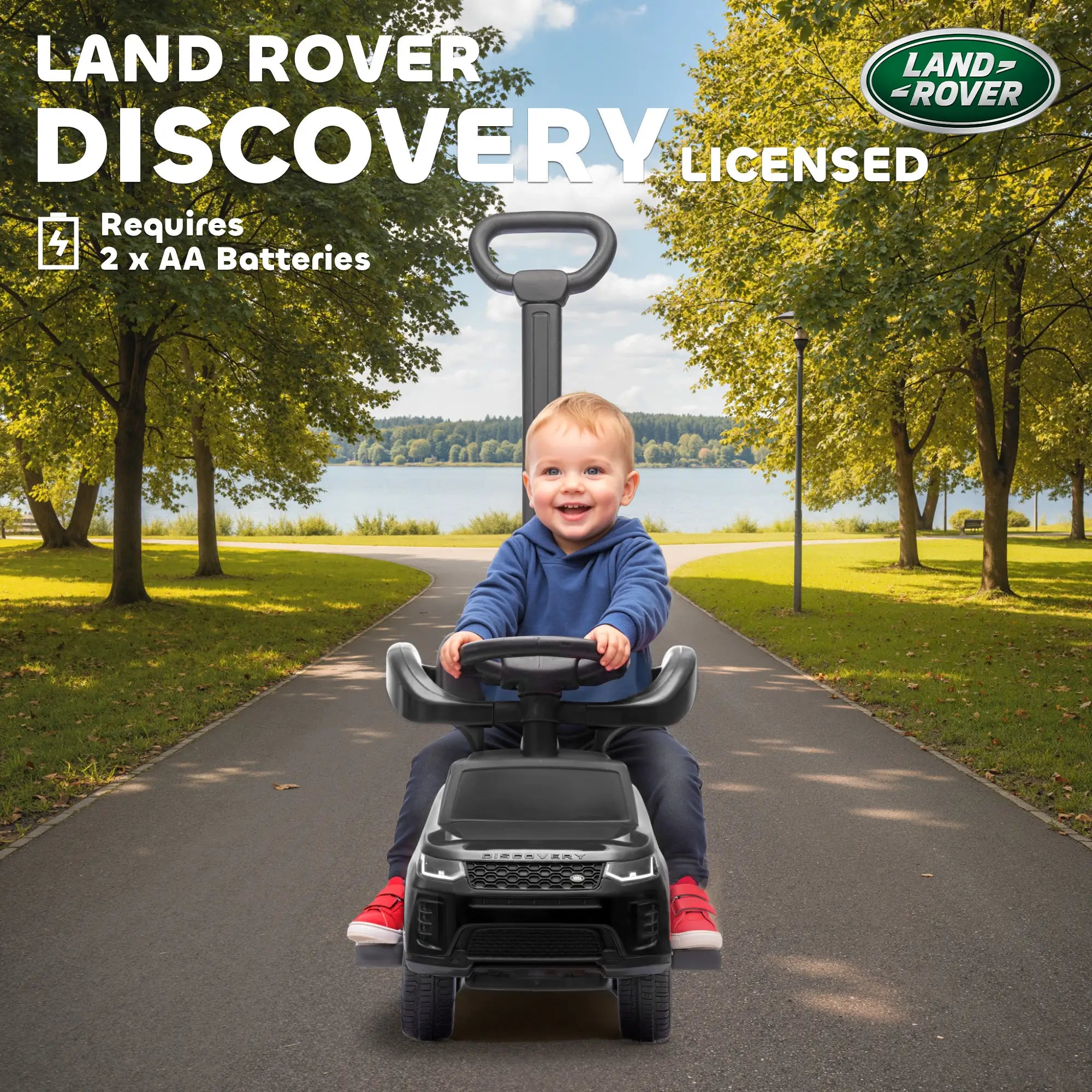 Land Rover Discovery 2-in-1 Ride On Push Car, Black Push Cars for Toddlers at Gallery Canada