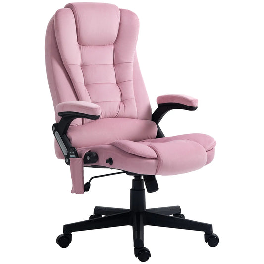 Reclining Massage Office Chair, High Back, Swivel Wheels, Pink Massage Chairs Pink at Gallery Canada