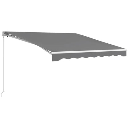 10'x8' Retractable Awning, Remote, Crank Handle, Aluminum Frame, Light Grey Deck Awnings at Gallery Canada