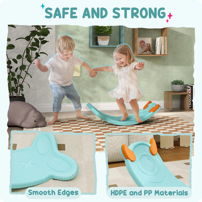 24.4" Kids Balance Board, Wobble Board Toddler Curved Rocker, Light Blue Kids Gym & Playmats at Gallery Canada