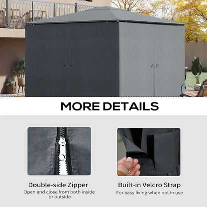 10' x 10' Gazebo Sidewall Set, 4 Panels, Hooks Included, Slate Grey Gazebo Sidewalls at Gallery Canada