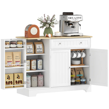 Modern Sideboard Cabinet, 41" Kitchen Buffet with Drawer, Adjustable Shelf, White Bar Cabinets at Gallery Canada