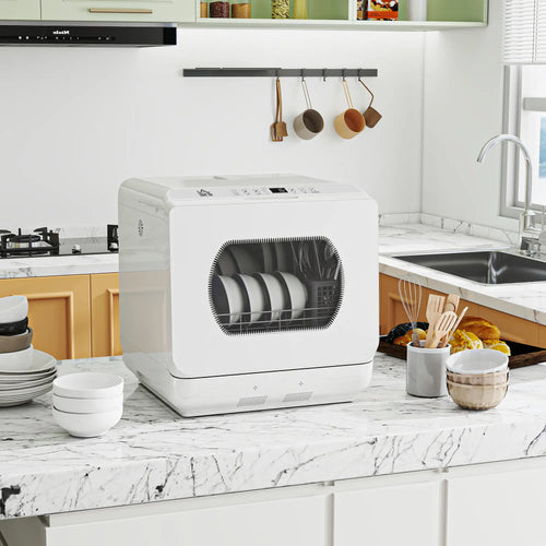 Portable Counter Dishwasher, 4 Place Settings, 5 Programs, Air-Dry