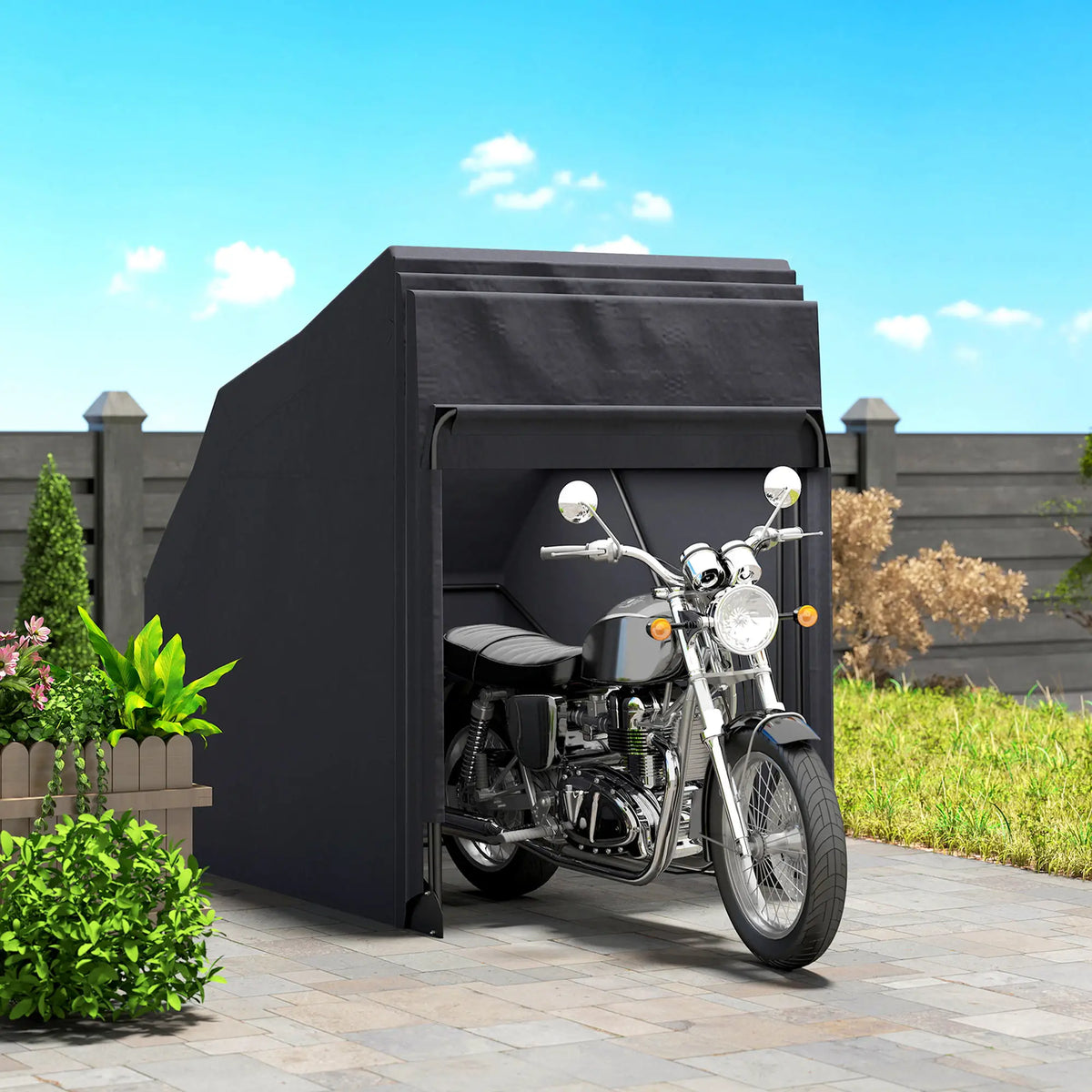 Motorcycle Shelter, Waterproof Cover Tent, 2 Mesh Windows, UV Protected Car Shelters at Gallery Canada