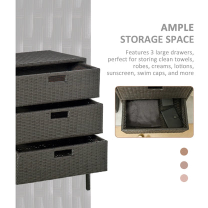 32" Rattan Wicker Patio Storage Cabinet With 3 Drawers Patio Storage Boxes at Gallery Canada