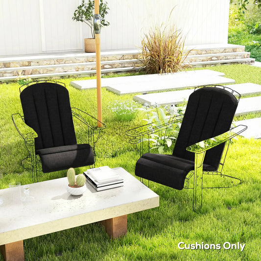 Set Of 2 Patio Chair Cushions, High Back Adirondack, High-Density Foam, Black Patio Chair Cushions Black at Gallery Canada