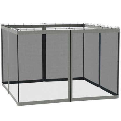 Replacement Mosquito Netting For Gazebo, 10' X 10', With Zippers, Black Gazebo Sidewalls Black, Dark Grey at Gallery Canada