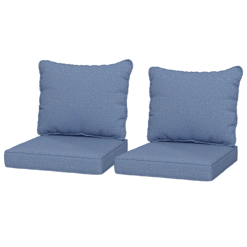 4-Piece Patio Chair Cushion Set, Indoor Outdoor, Blue