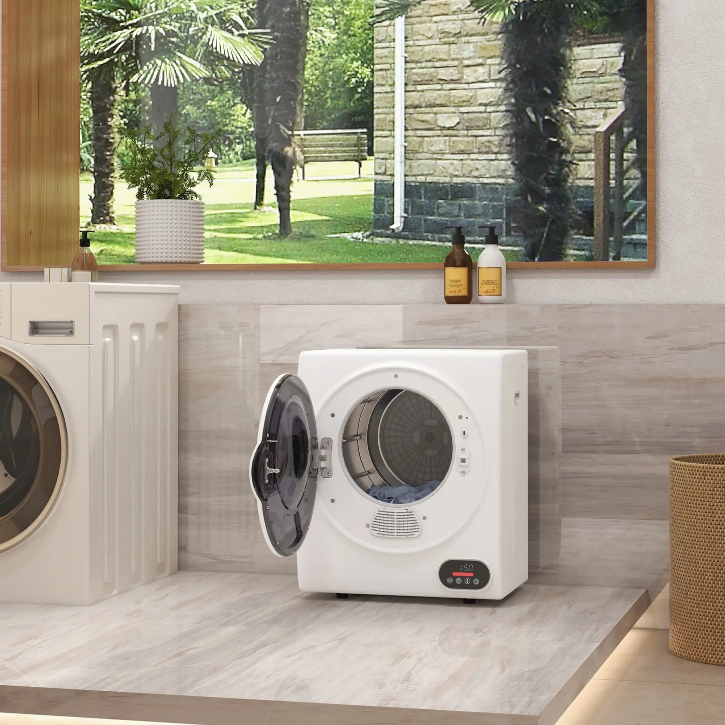 1.5 cu.ft Portable Clothes Dryer, Intelligent Drying, 850W, White Dryer Machines at Gallery Canada