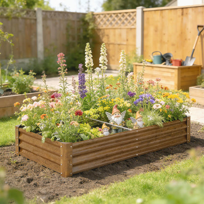 6 x 3 x 1ft Galvanized Raised Garden Bed, Reinforced Outdoor Planter Box Galvanized Planter Boxes at Gallery Canada