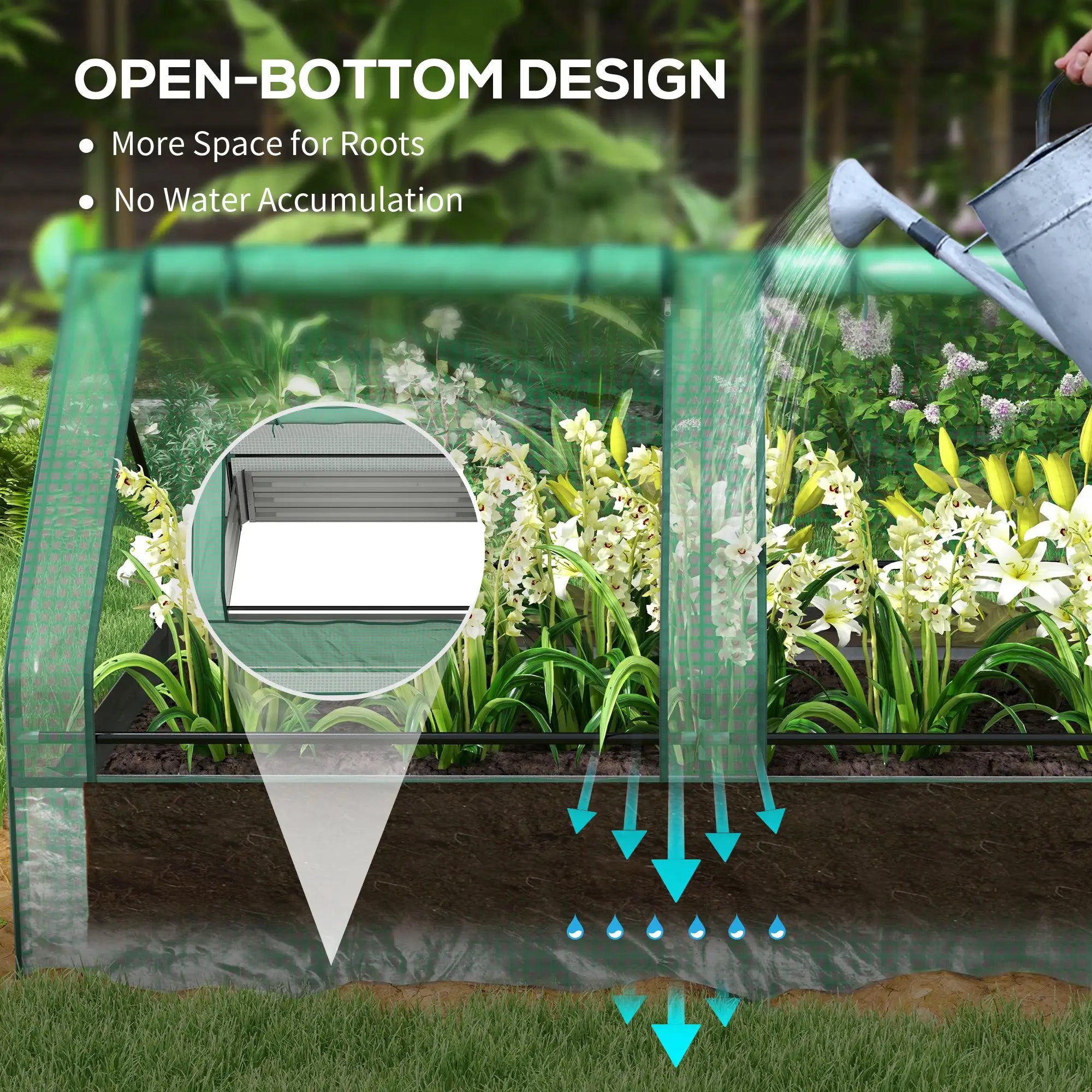 6' x 3' Metal Planter Box with Cover, Raised Garden Bed, Green and Silver Mini Greenhouses at Gallery Canada