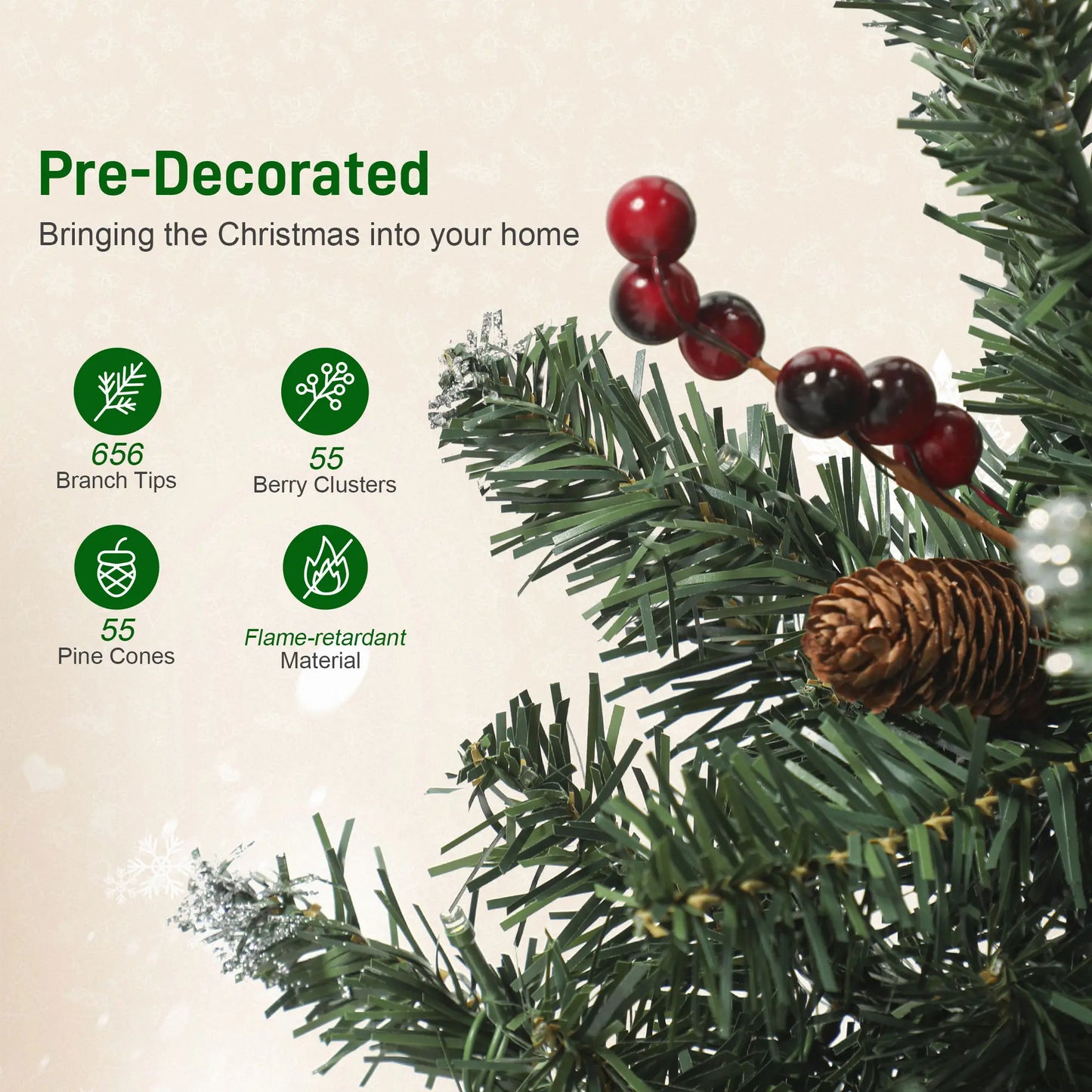 7 ft Pencil Prelit Christmas Tree, LED Light, 8 Modes, Silver Glitter Pre Lit Christmas Trees at Gallery Canada
