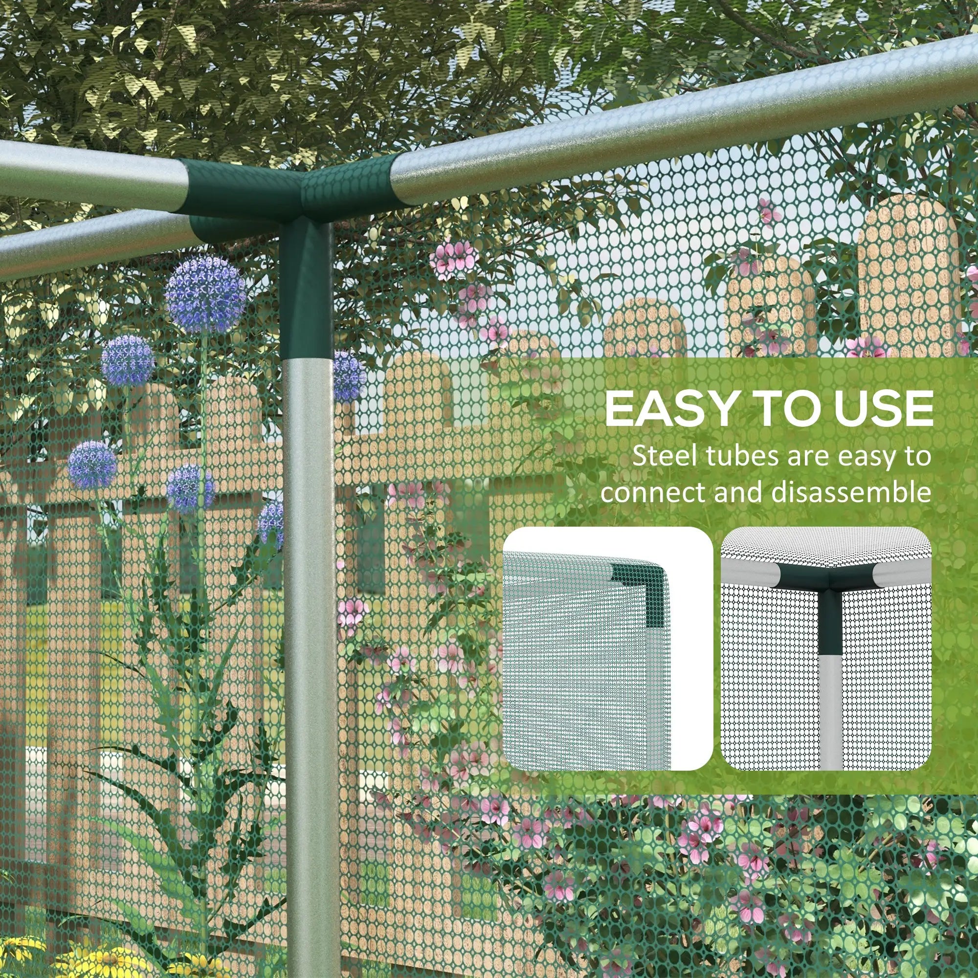 Galvanized Steel Crop Cage, Plant Protection Tent, 8' x 4', Green Walk In Greenhouses at Gallery Canada